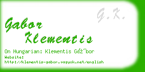 gabor klementis business card